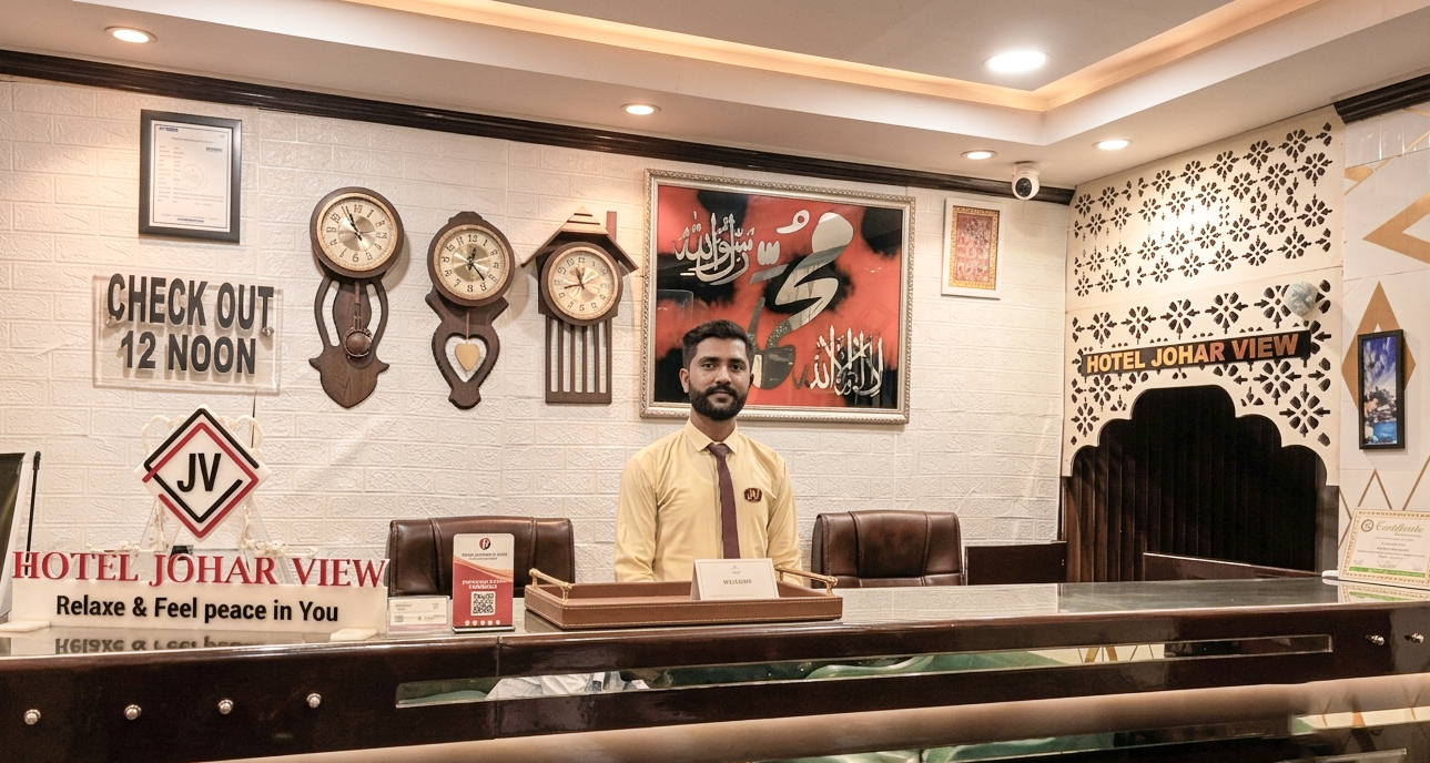 Hotel Johar View reception and lobby